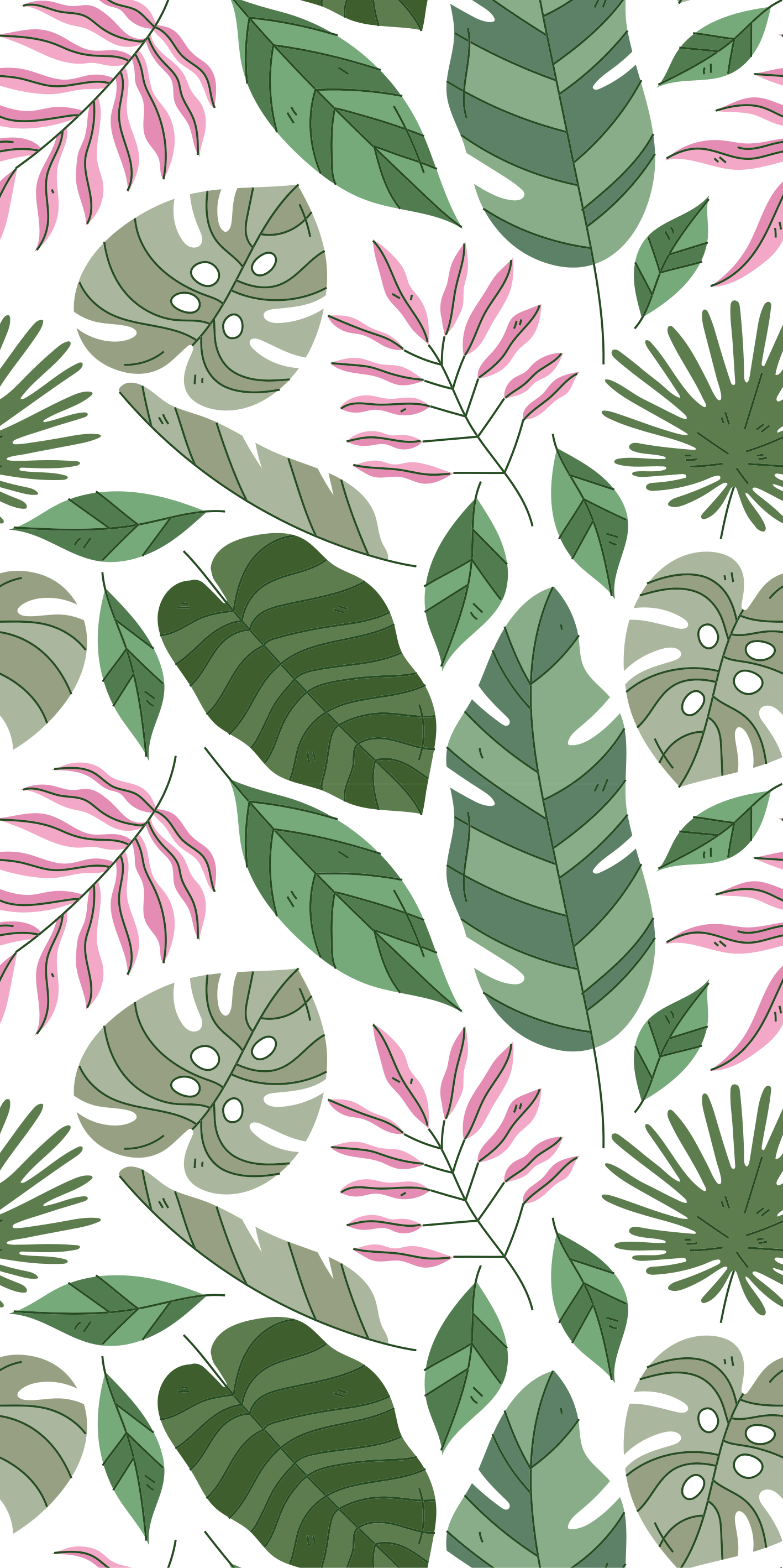 Floral vinyl carpet tropical minimalist garden plants - TenStickers