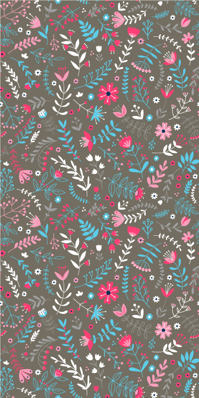 Colorful ditsy floral print floral vinyl carpet - TenStickers
