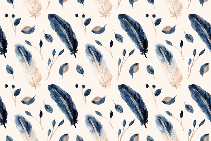 Flying leaves and feathers floral vinyl carpet - TenStickers