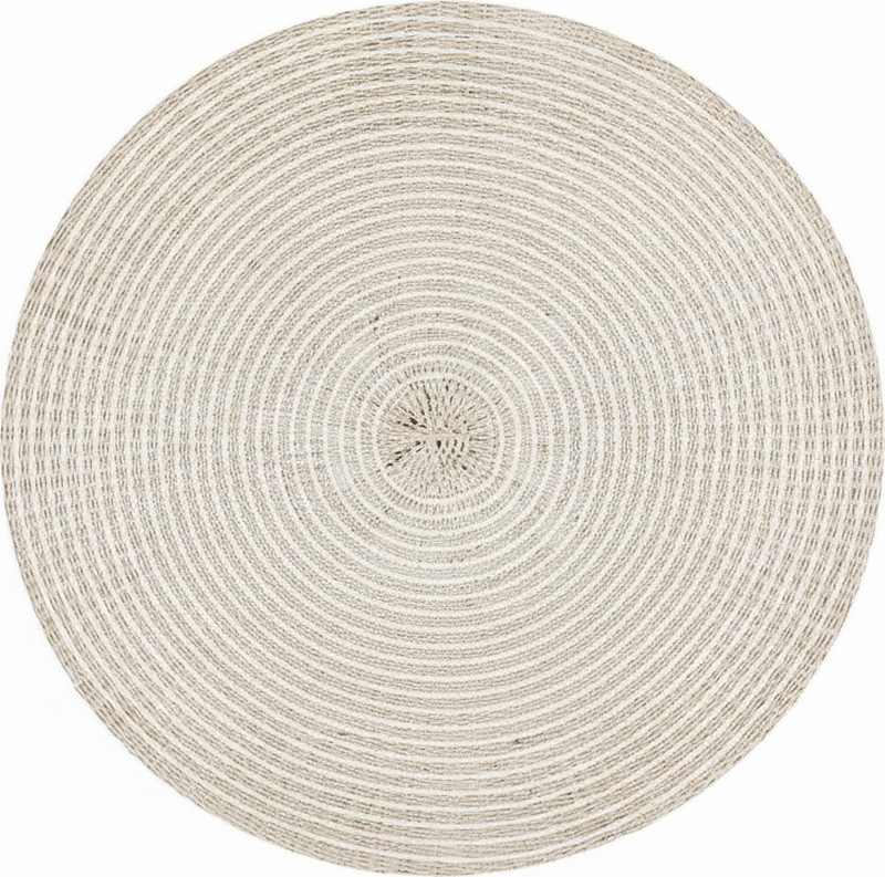 Minimalist vinyl carpet circular cream woven spiral - TenStickers