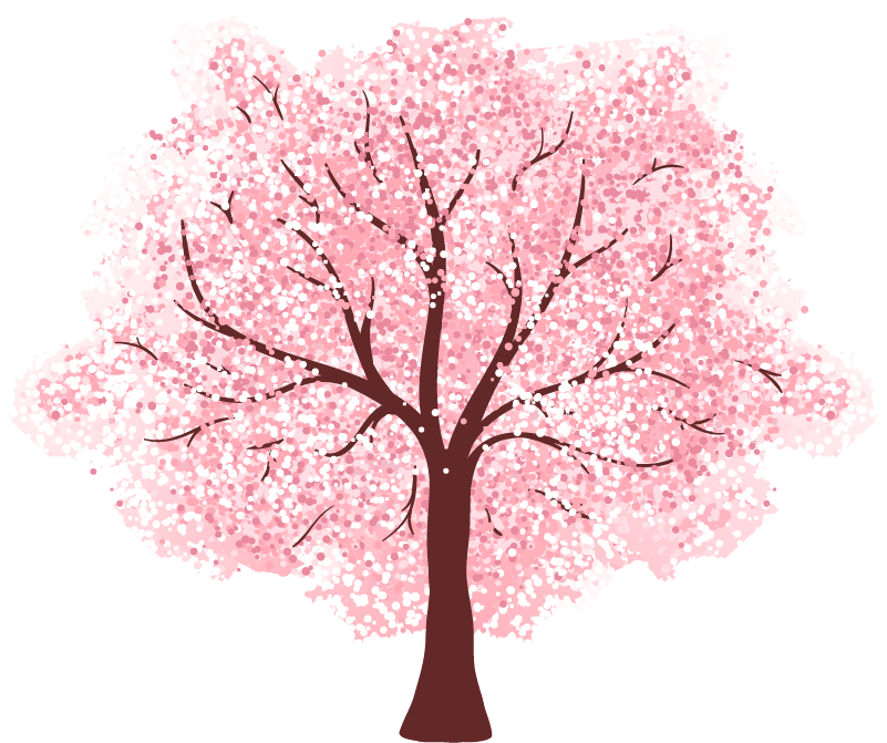 Floral vinyl carpet cherry blossom tree - TenStickers