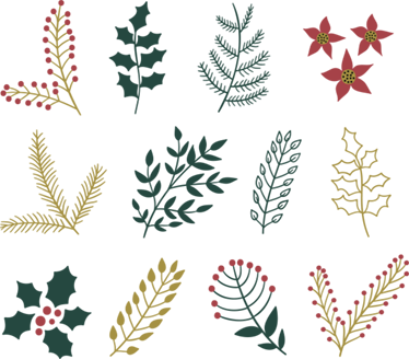 Dining room vinyl carpet with christmas ornaments - TenStickers