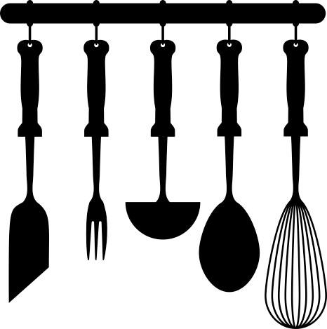 Kitchen vinyl carpet for hanging kitchen utensils - TenStickers