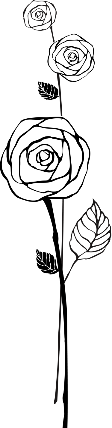 Kitchen vinyl carpet in black and white roses - TenStickers