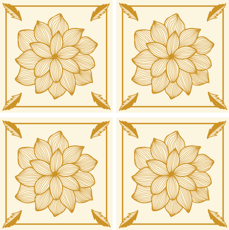 Kitchen vinyl carpet floral bandana paisley tile - TenStickers