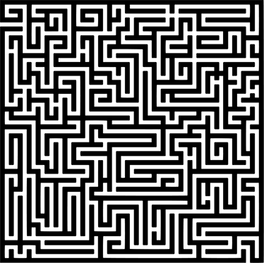 Dining room vinyl carpet in black and white maze - TenStickers