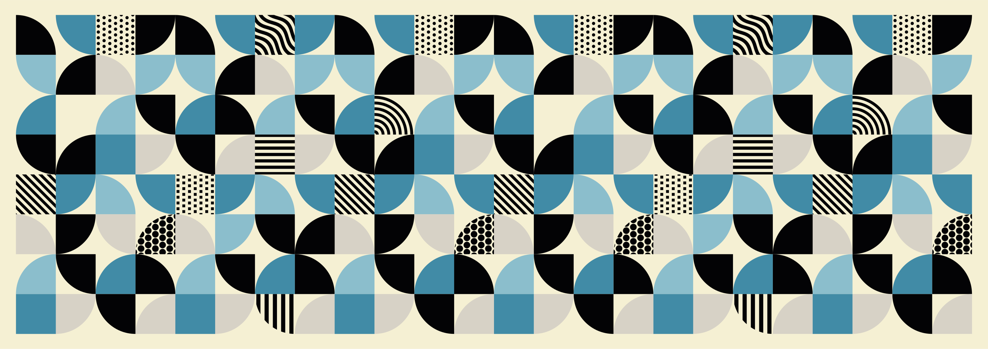 Dining room vinyl carpet with retro blue bauhaus design - TenStickers