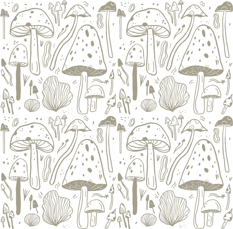 Dining room vinyl carpet with beige mushroom design - TenStickers