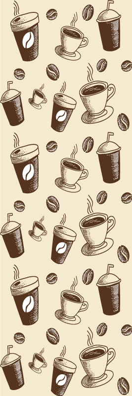 Kitchen vinyl carpet with coffee bean mug design - TenStickers