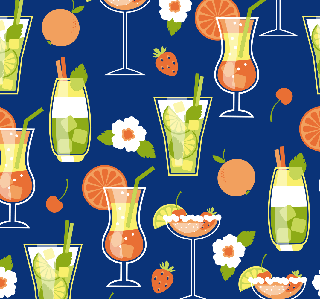 Vintage cocktails kitchen vinyl carpet - TenStickers