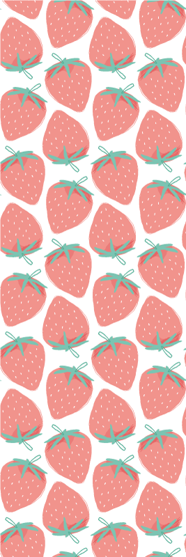 Kitchen vinyl carpet seamless pastel strawberry pattern - TenStickers