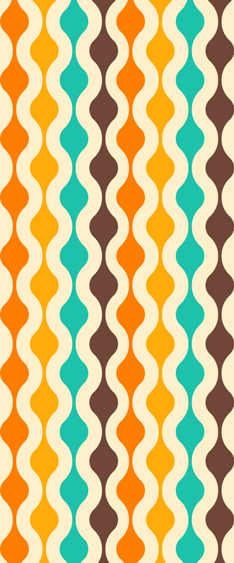 Geometric retro mid century 70s kitchen vinyl carpet - TenStickers