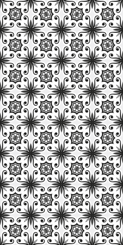 Kitchen vinyl carpet in vintage black tile design - TenStickers