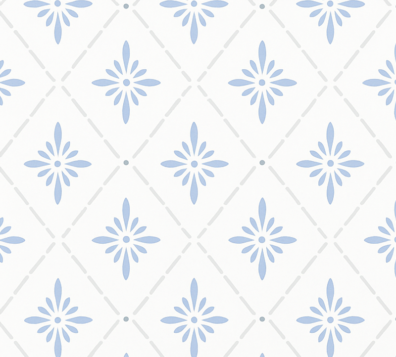 Kitchen vinyl carpet blue diamond tiles - TenStickers