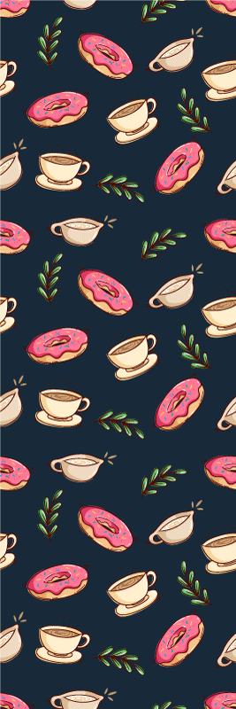 Kitchen vinyl carpet with desserts and coffee design - TenStickers