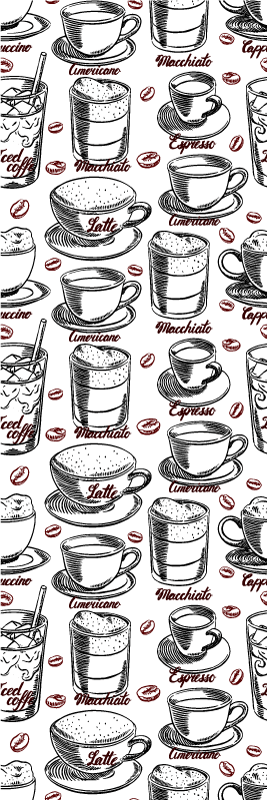 Coffee pattern kitchen vinyl carpet - TenStickers
