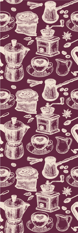 Kitchen vinyl carpet with coffee pattern design - TenStickers