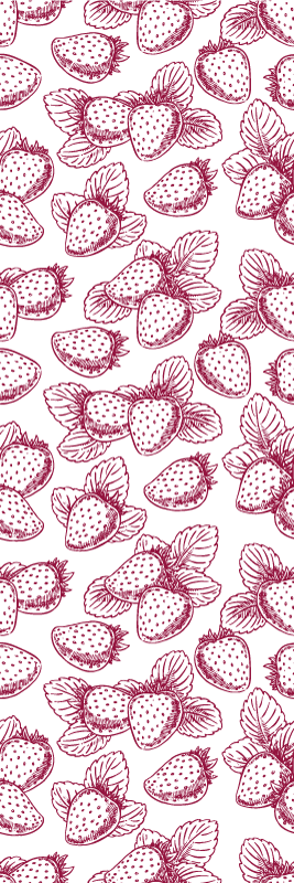 Kitchen vinyl carpet with cute seamless strawberry pattern - TenStickers