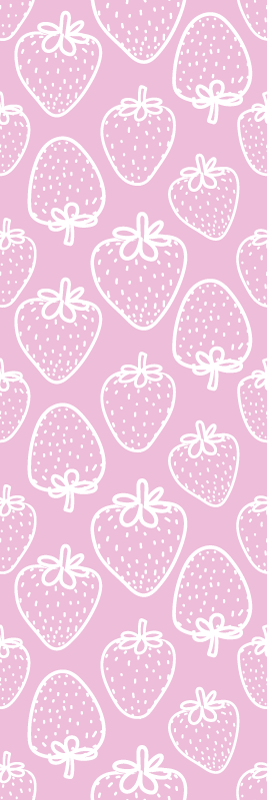 Kitchen vinyl carpet seamless pink strawberry design - TenStickers