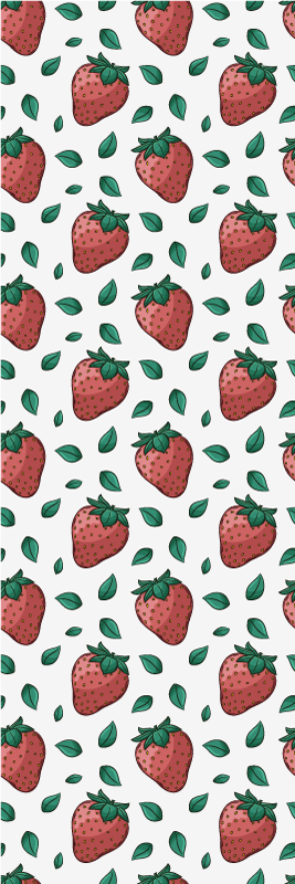 Bright juicy strawberries green leaves kitchen vinyl carpet - TenStickers