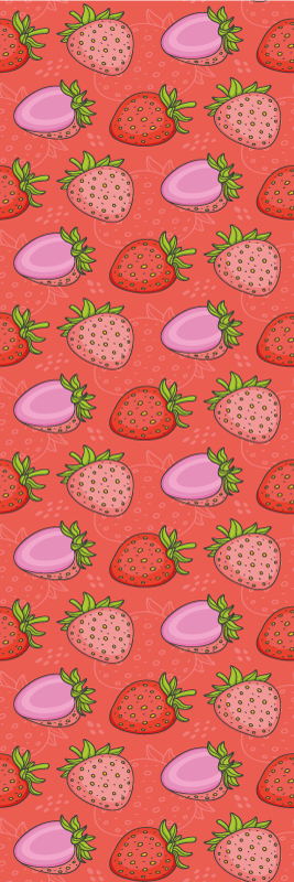 Kitchen vinyl carpet seamless red and pink strawberries - TenStickers