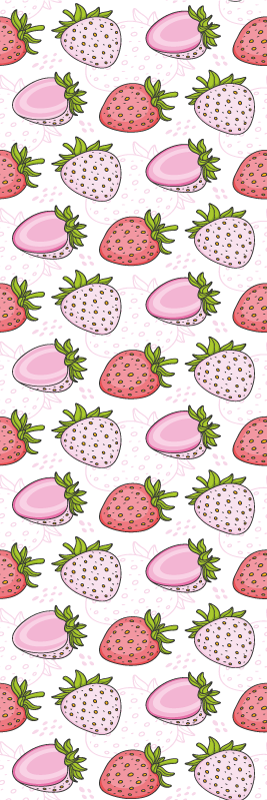 Kitchen vinyl carpet seamless pink and red strawberries - TenStickers