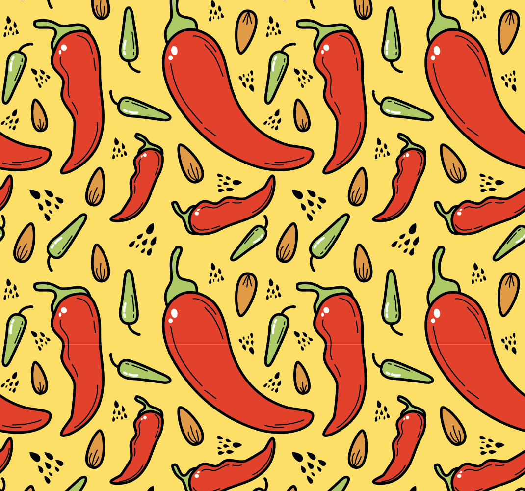 Kitchen vinyl carpet with red and green chili - TenStickers