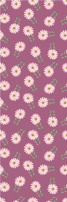 Kitchen vinyl carpet little pink daisies design - TenStickers