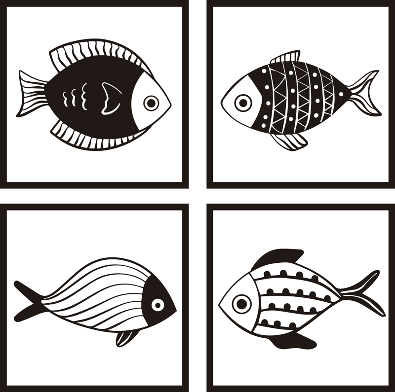 Bathroom vinyl carpet with beautiful fish design - TenStickers