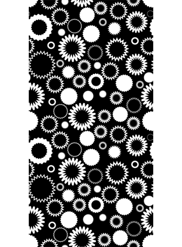 Bathroom vinyl carpet with black and white sunflowers - TenStickers