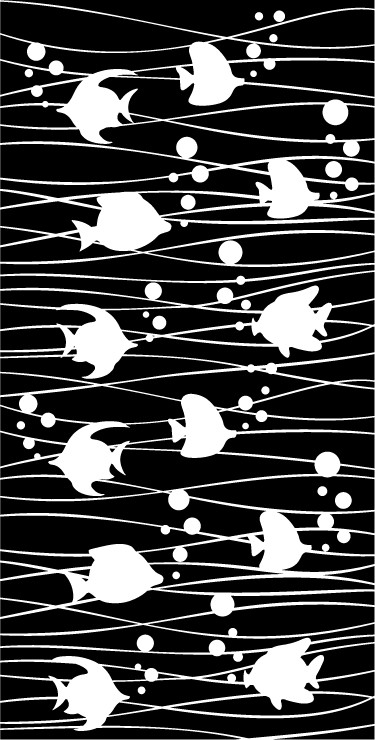 Bathroom vinyl carpet with fish and bubbles - TenStickers