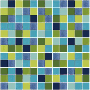 Bathroom vinyl carpet in blue and green tiles - TenStickers
