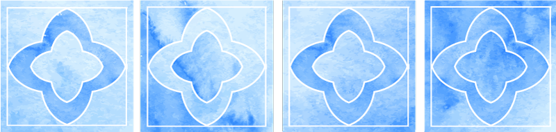Bathroom vinyl carpet in mosaic shades of blue - TenStickers