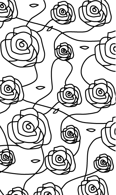 Bathroom vinyl carpet with minimalistic roses - TenStickers