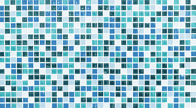 Bathroom vinyl carpet blue tile mosaic - TenStickers