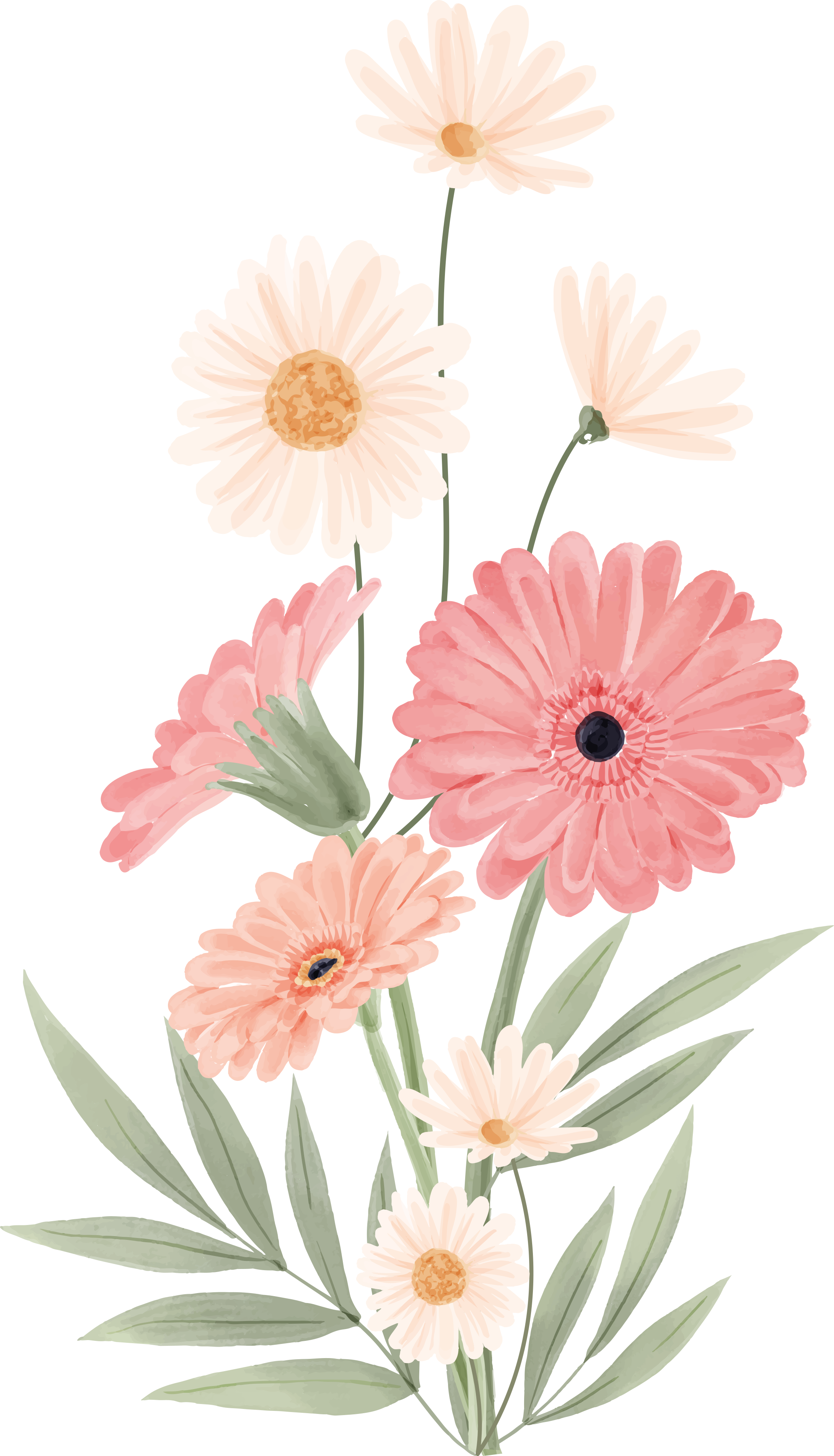 Pink daisies bathroom vinyl carpet - TenStickers