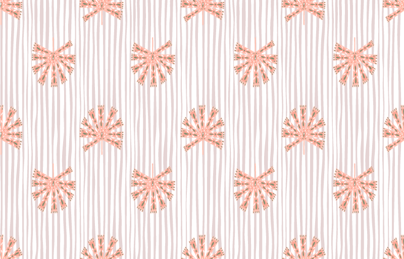 Floral vinyl carpet with geometric pastel pink flowers - TenStickers