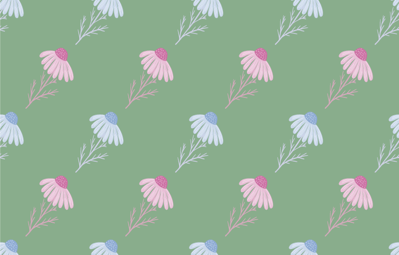 Floral vinyl carpet chamomile daisy design - TenStickers