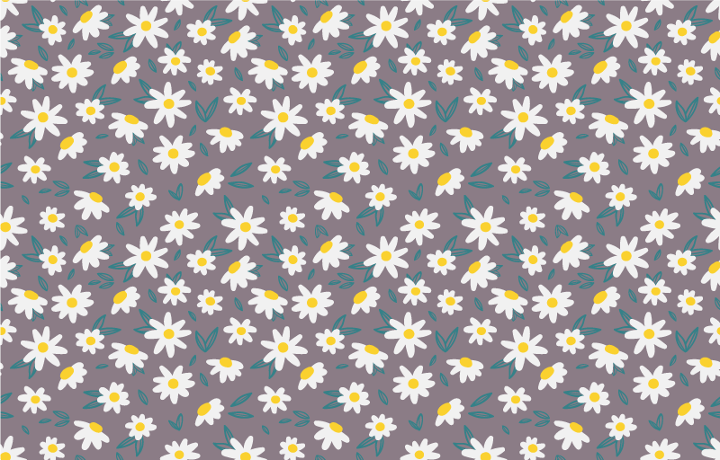 Floral vinyl carpet with cute tiny daisy pattern - TenStickers