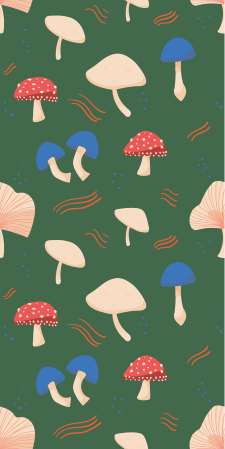 Floral vinyl carpet with red and white mushrooms - TenStickers