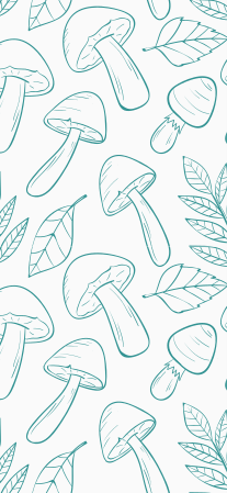 Floral vinyl carpet with white and light blue mushrooms - TenStickers