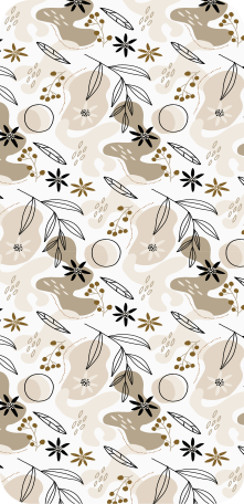 Floral vinyl carpet with stylish pink and beige leaves - TenStickers