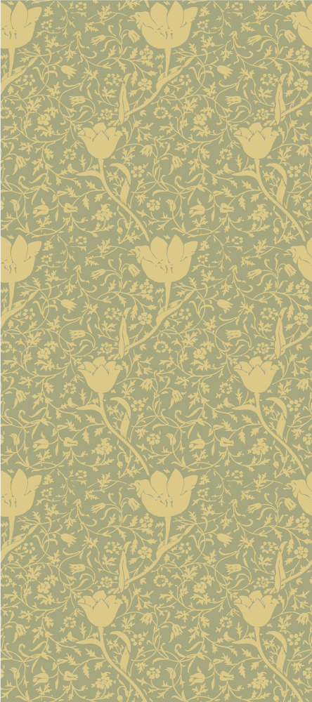 Floral vinyl carpet with subtle gold and green pattern - TenStickers