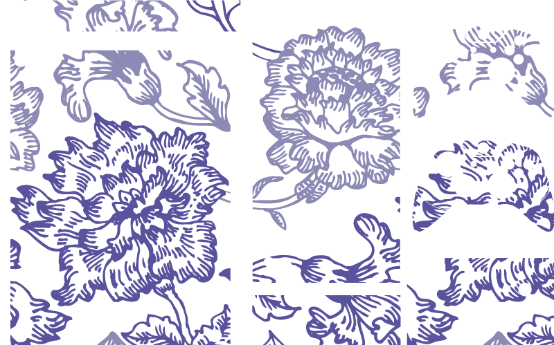 Floral vinyl carpet soft purple floral design - TenStickers