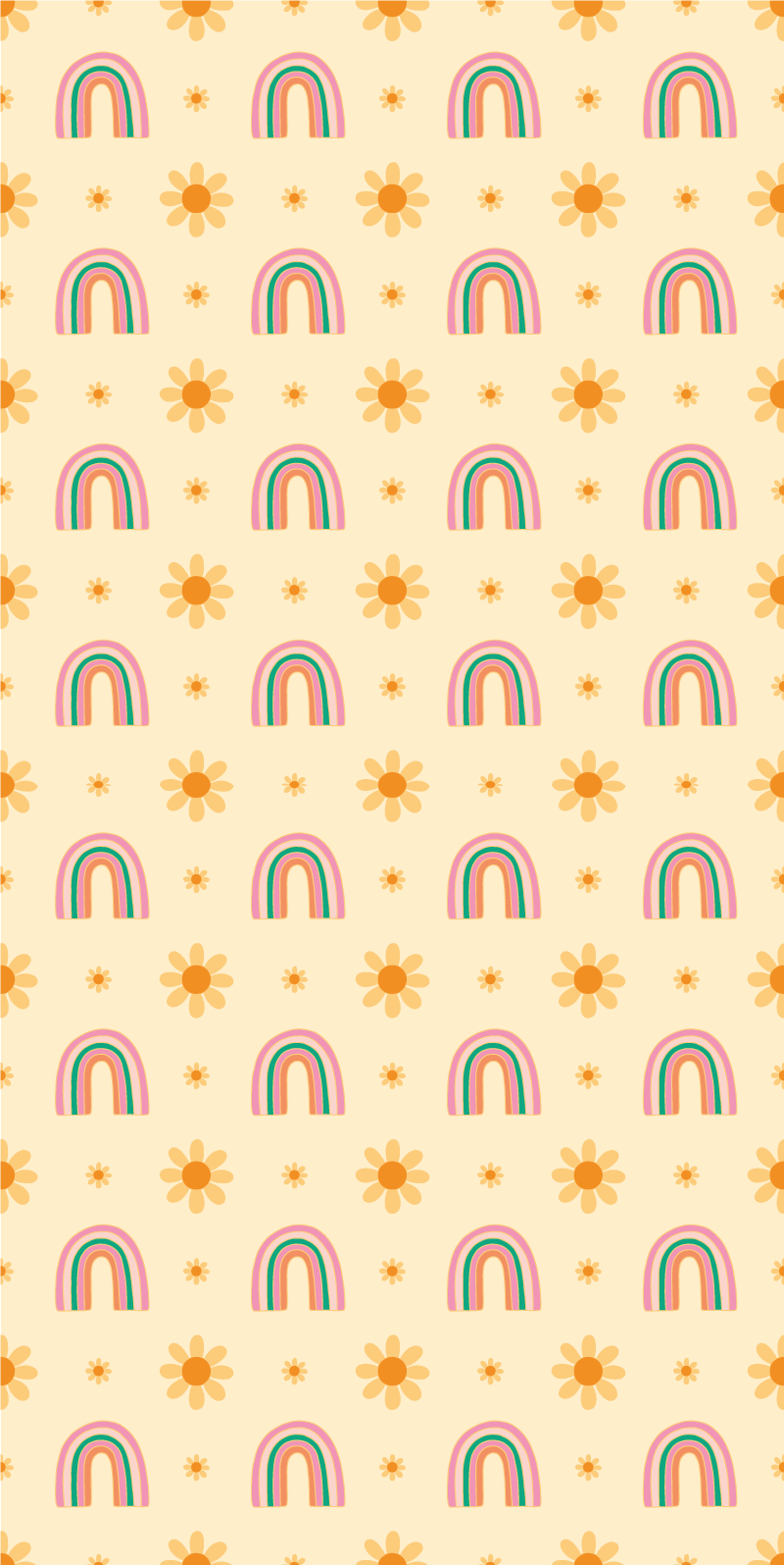 Flowers and rainbows floral vinyl carpet - TenStickers