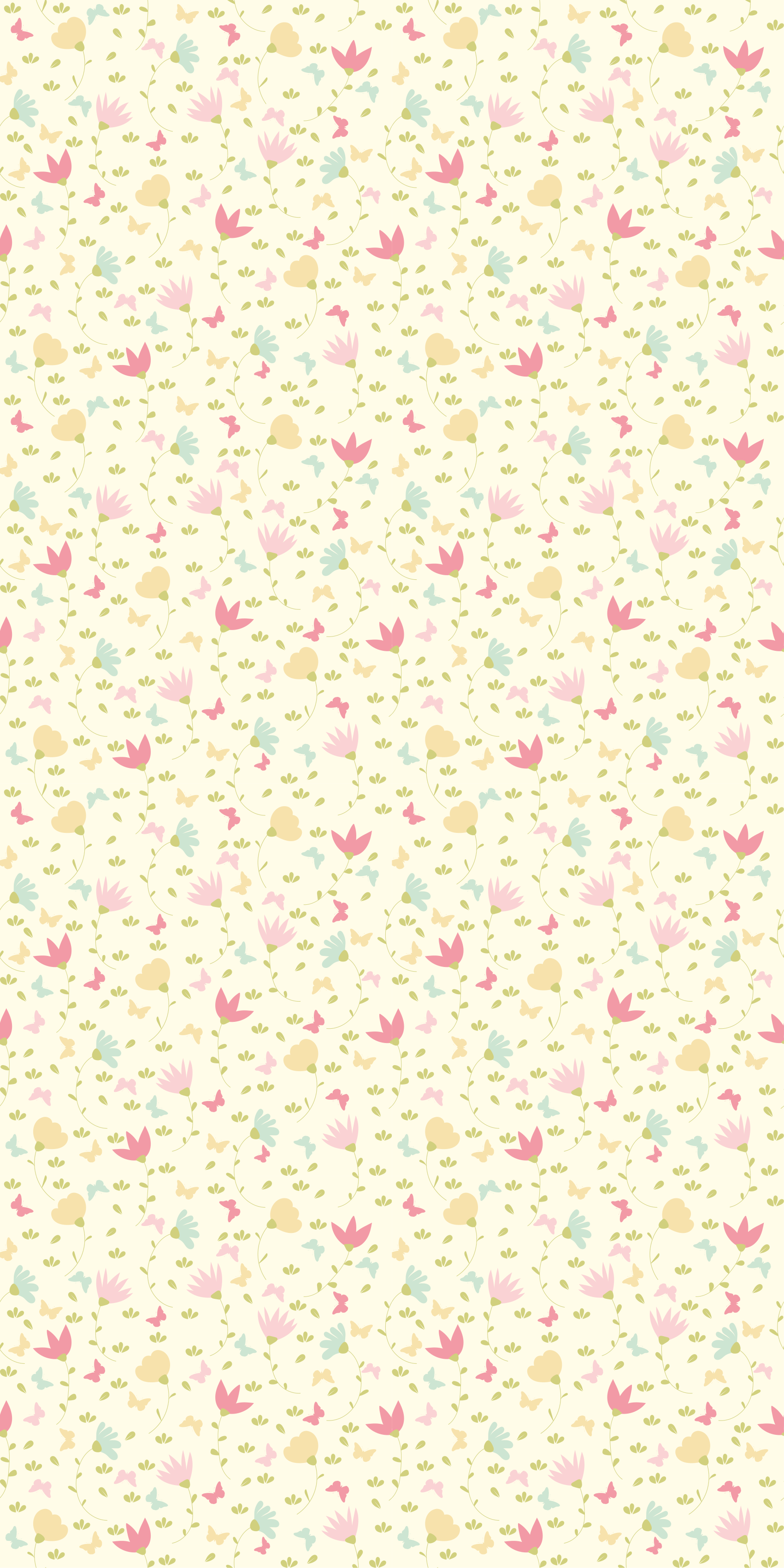Floral vinyl carpet flowers and butterflies - TenStickers