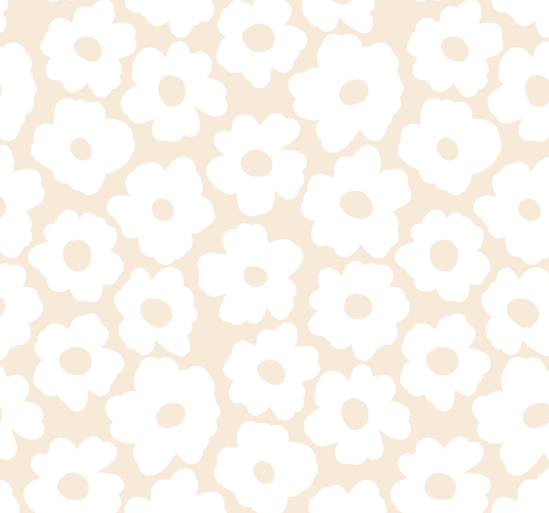 White poppy floral vinyl carpet - TenStickers