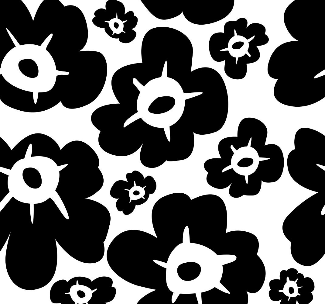 Black poppy floral vinyl carpet - TenStickers