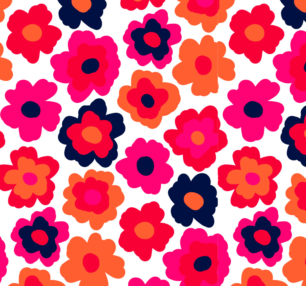 Red poppy floral vinyl carpet - TenStickers