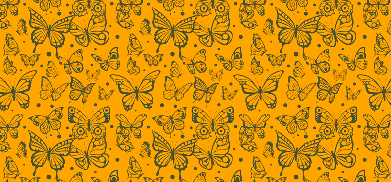 Floral vinyl carpet butterfly plant design - TenStickers
